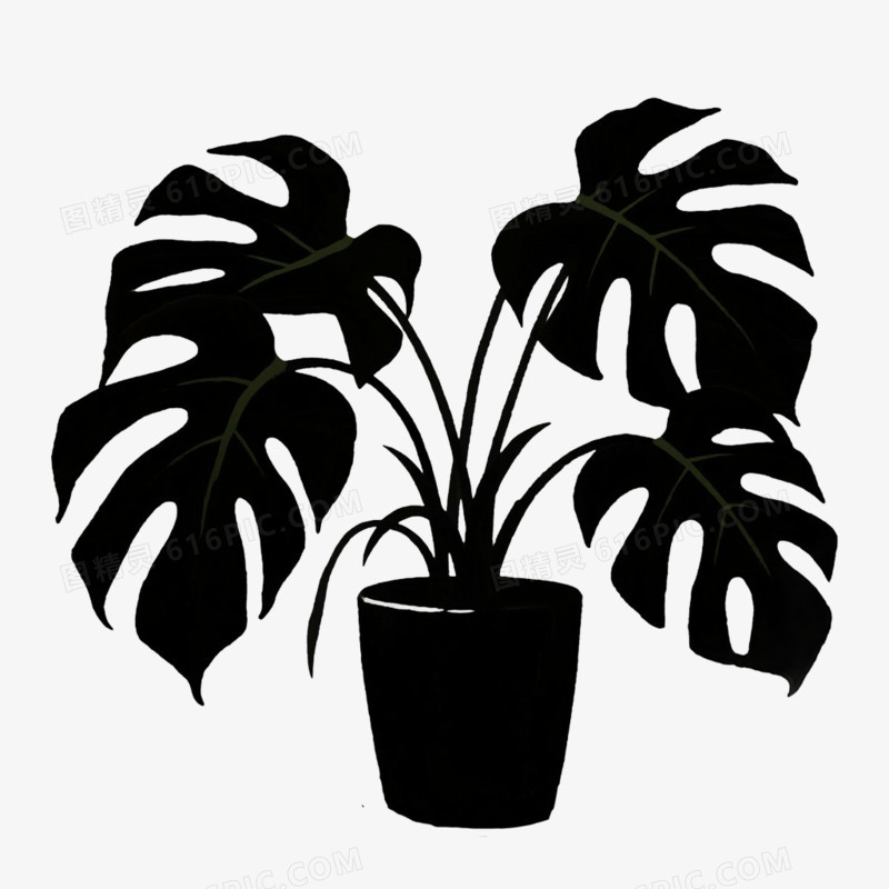 植物剪影免抠元素