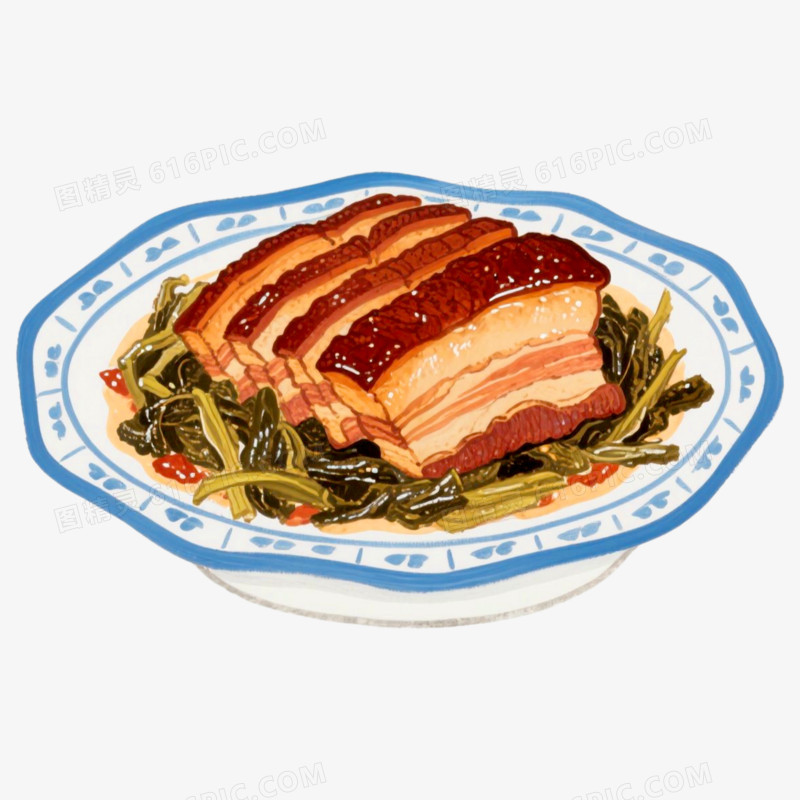 咸菜梅菜扣肉菜式免抠元素