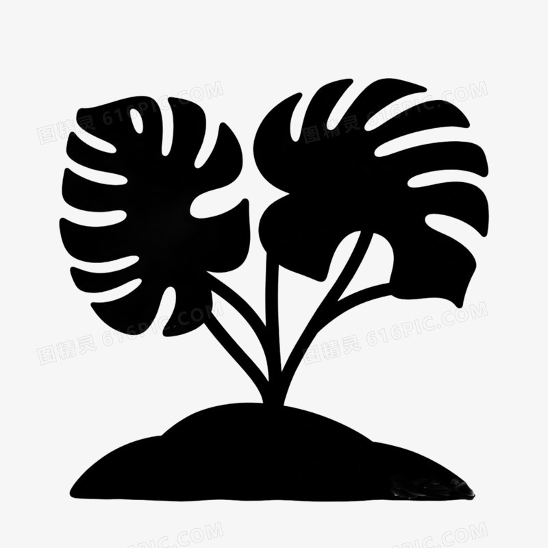 植物剪影免抠元素