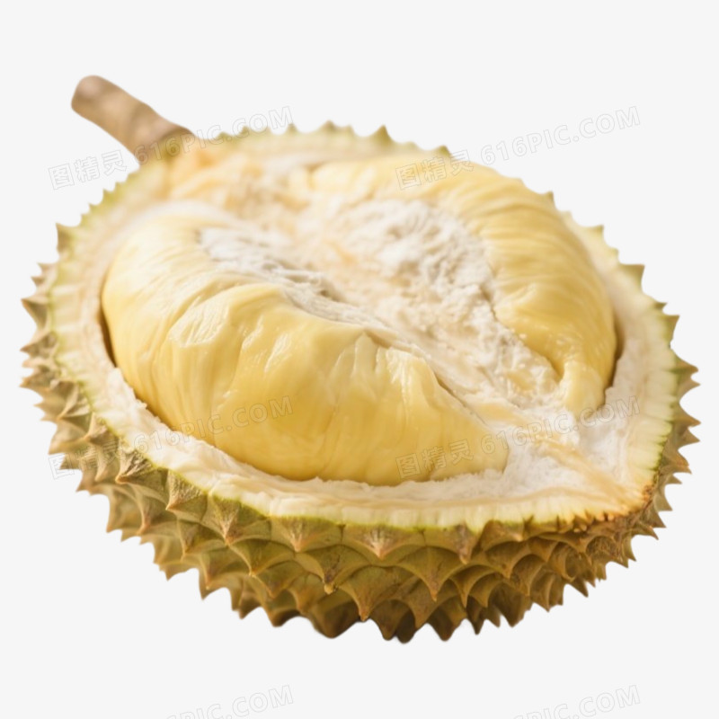 劈开的榴莲秋天的热门水果蔬菜免抠元素