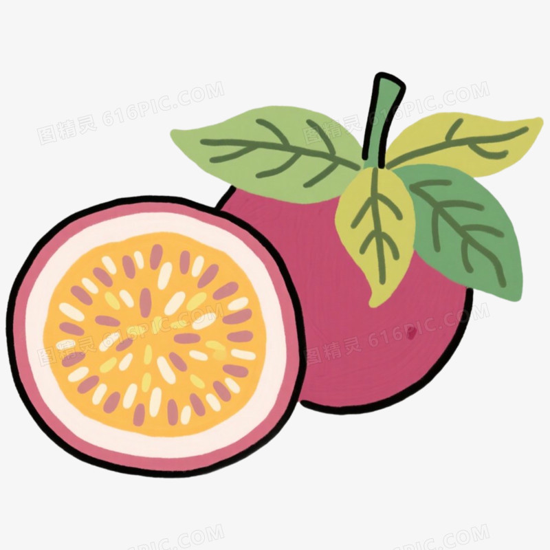 百香果水果食物免抠元素