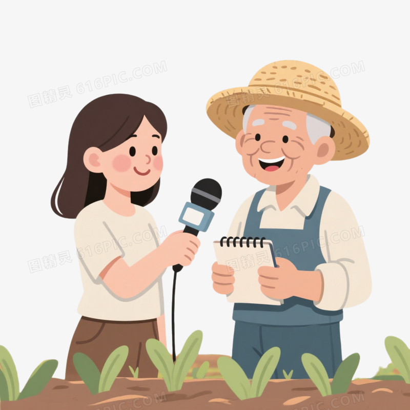 人物采访免抠元素