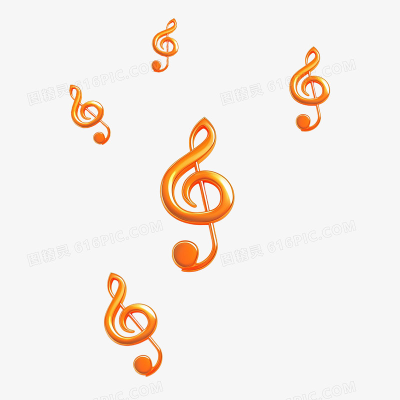 3D音乐符号免抠元素