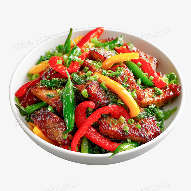 实拍高清摄影辣椒炒肉免抠元素