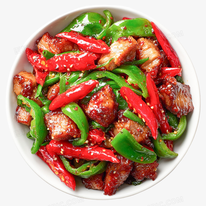 实拍高清摄影辣椒炒肉免抠元素