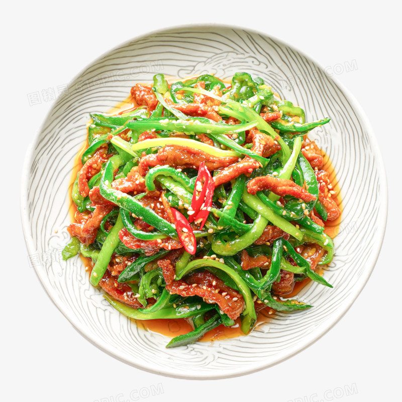实拍高清摄影辣椒炒肉免抠元素