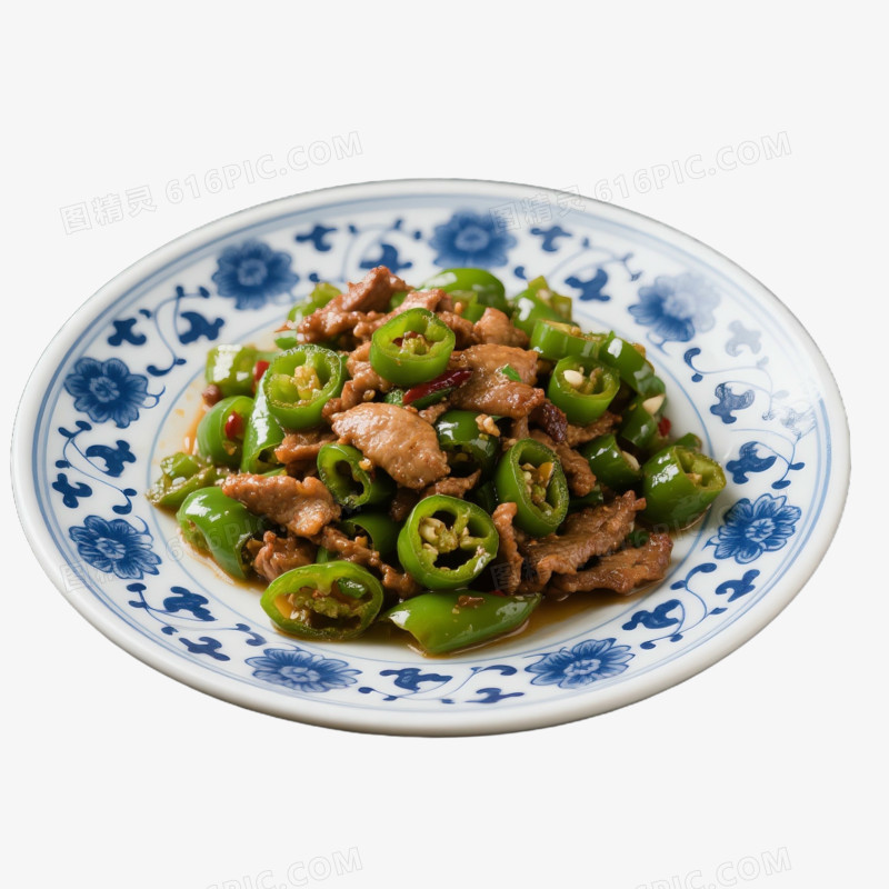 实拍摄影图辣椒炒肉免抠元素