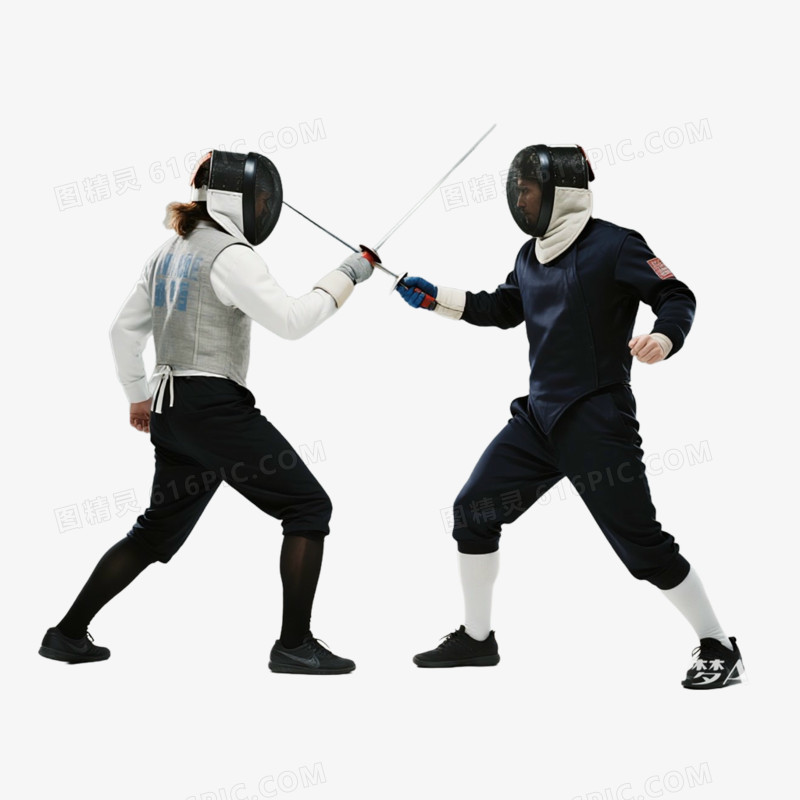 双人击剑运动免抠元素