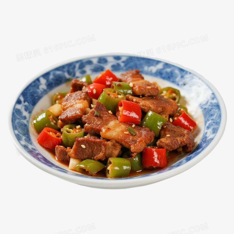 辣椒炒肉美食免抠元素