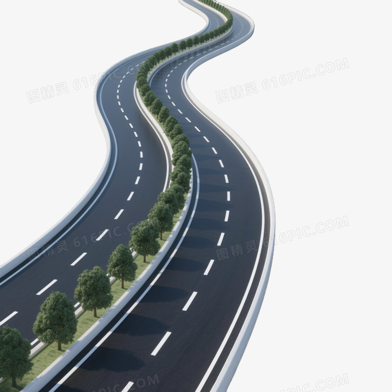 3D风格现代公路免抠元素