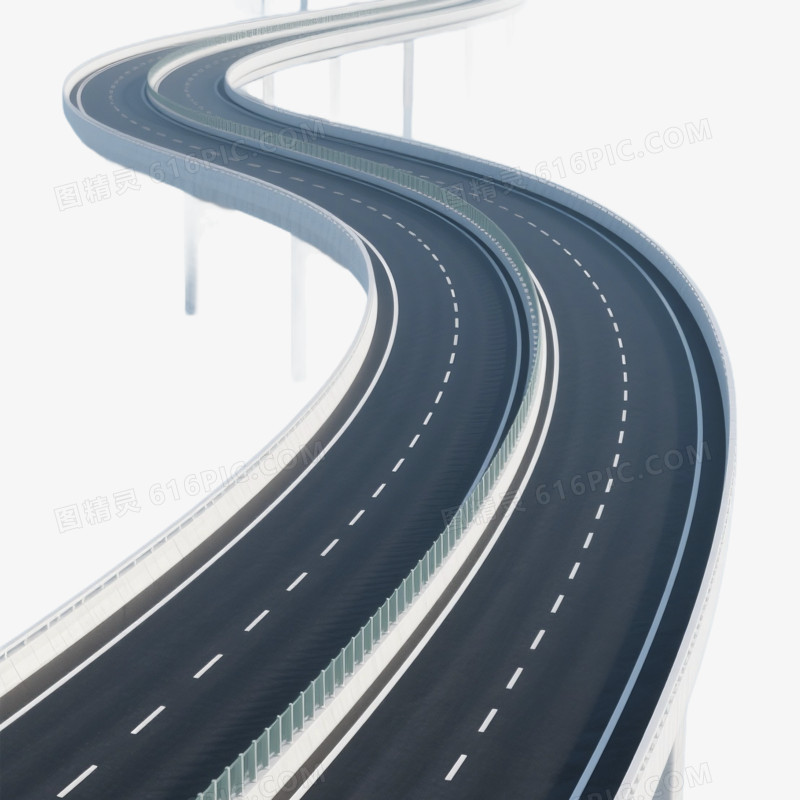 3D风格现代公路免抠元素