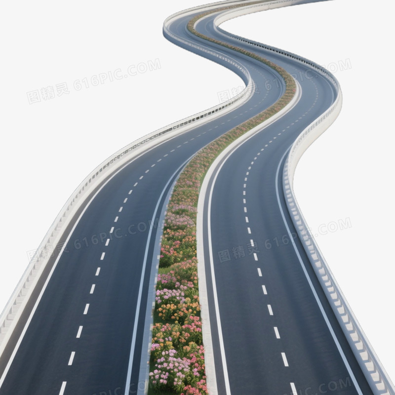 3D风格现代公路免抠元素