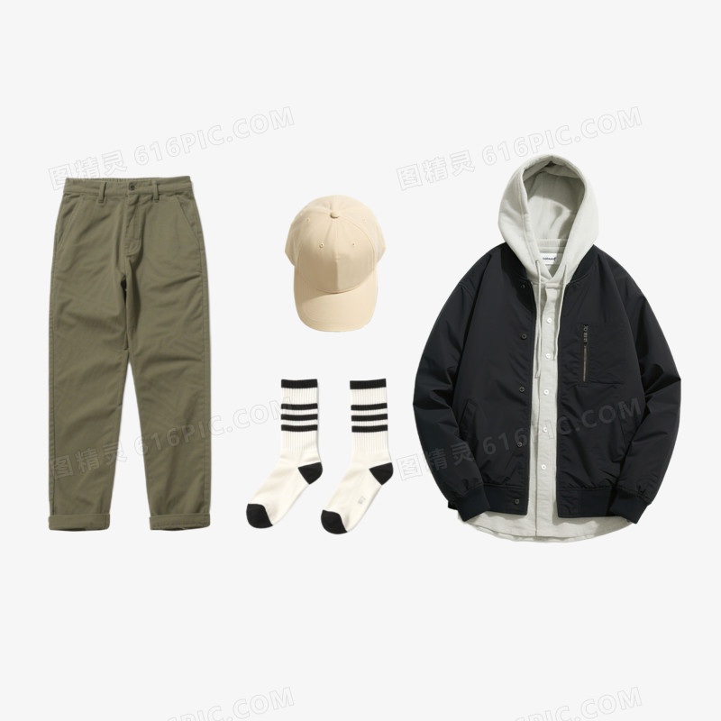 产品实物一组服装图免抠元素