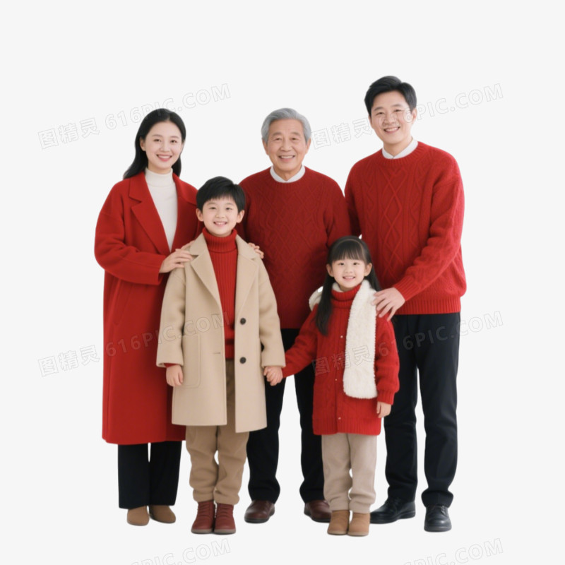 新年全家福免抠元素