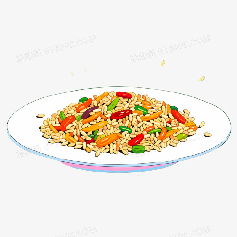 手绘插画蒙古美食炒米免抠元素
