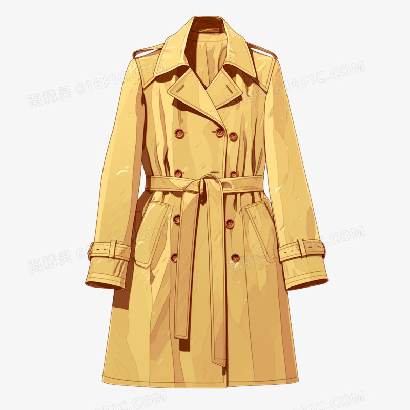 手绘卡通衣裳衣服服装风衣免抠元素