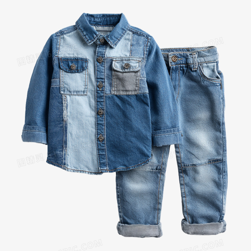 实拍衣裳衣服牛仔服装免抠元素