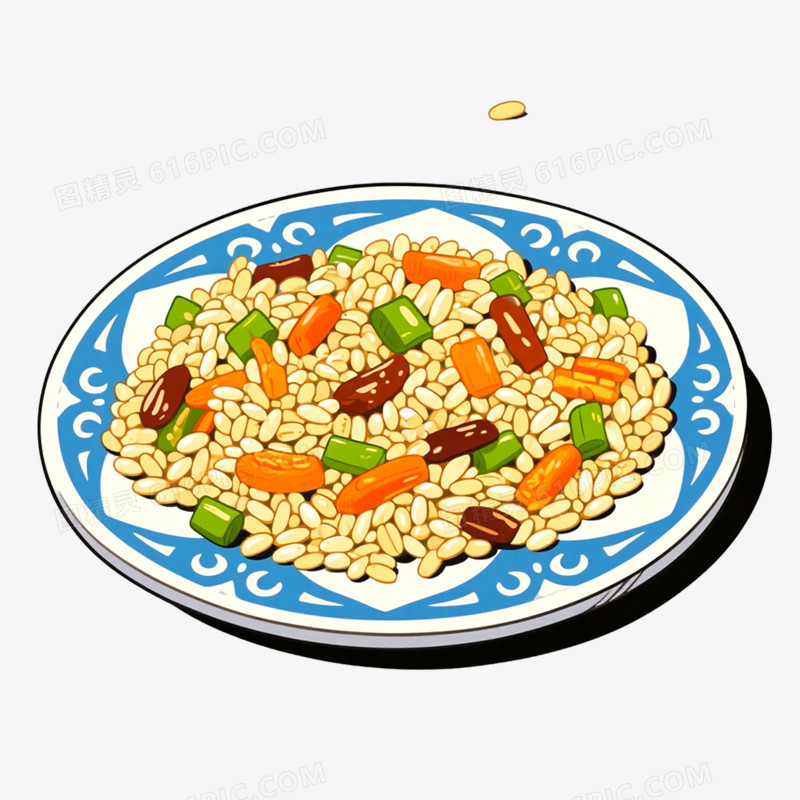 手绘插画蒙古美食炒米免抠元素