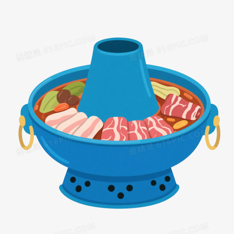 卡通内蒙古涮羊肉免抠元素