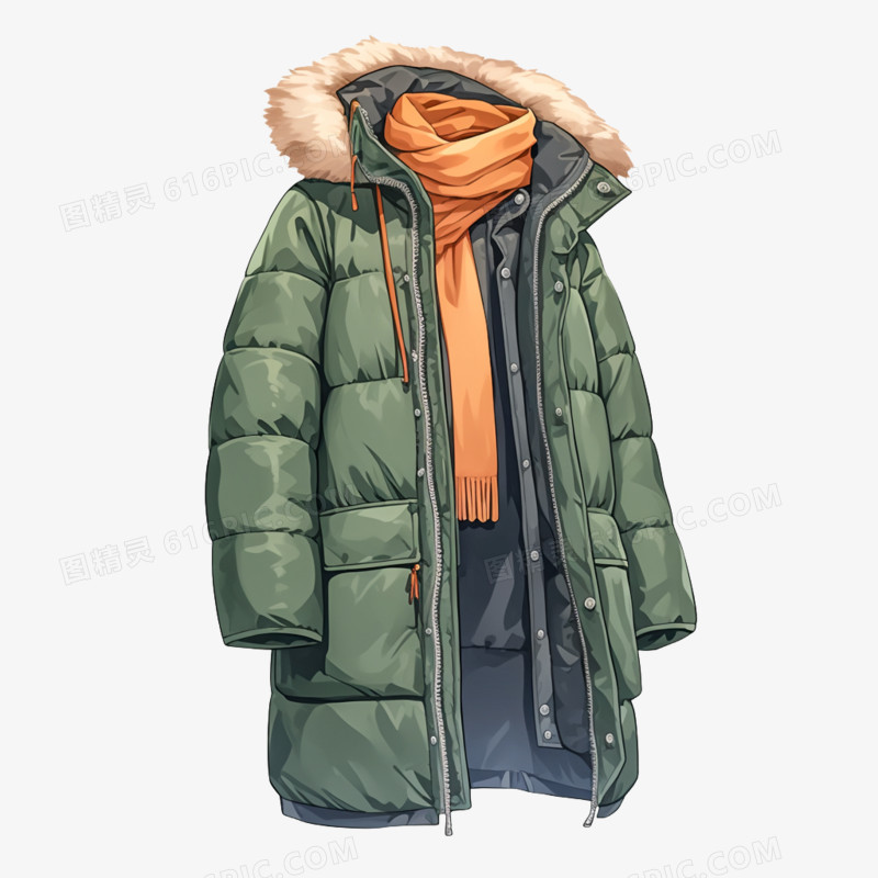 手绘卡通衣裳衣服服装冬装免抠元素