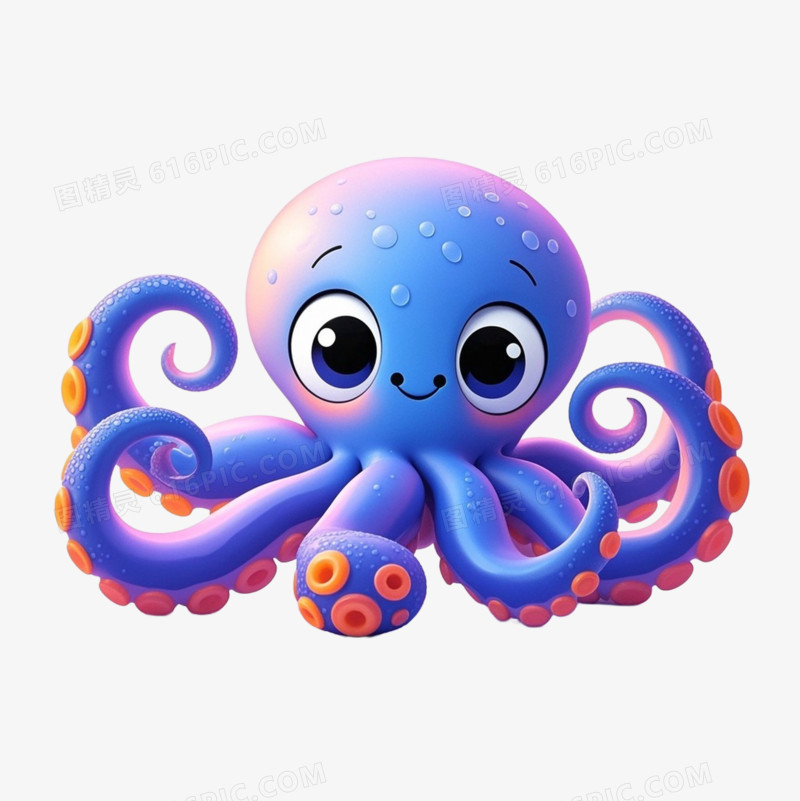 卡通可爱八爪鱼免抠元素