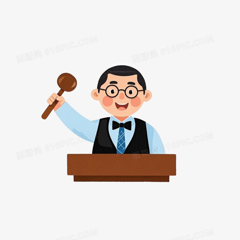 卡通拍卖师免抠元素