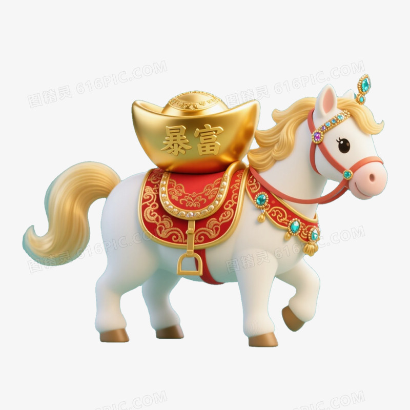 马年春节新年财富马上有钱免扣元素