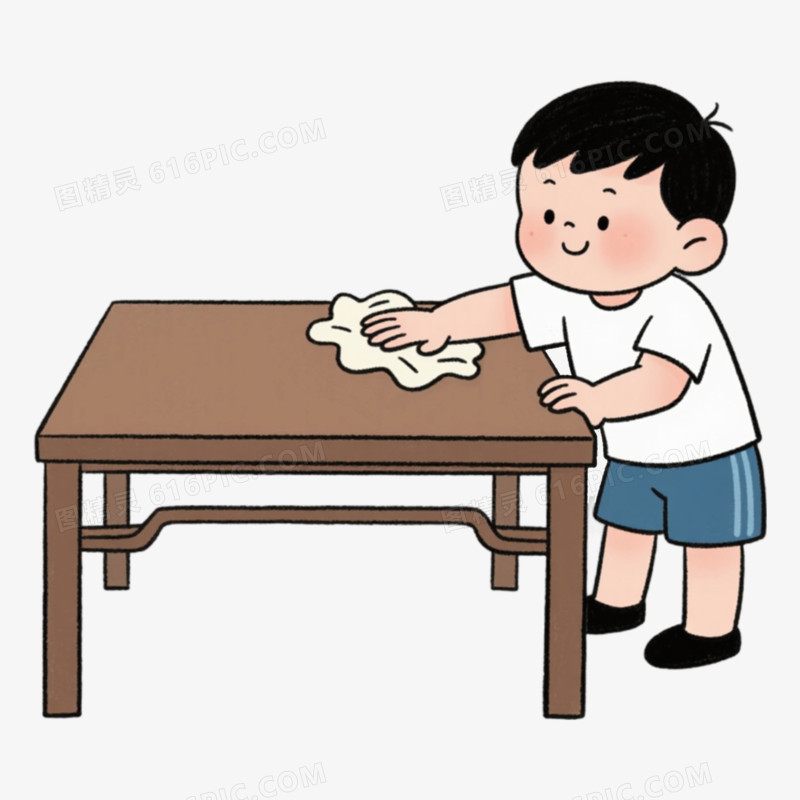 擦台子家务劳动免抠元素