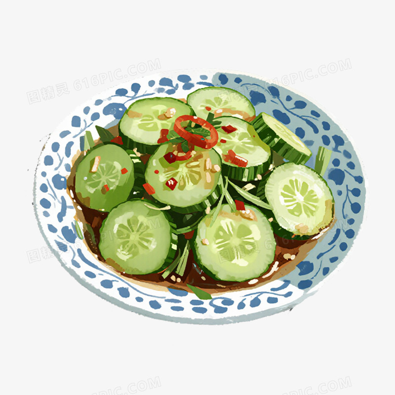 凉菜拼盘手绘卡通免抠元素