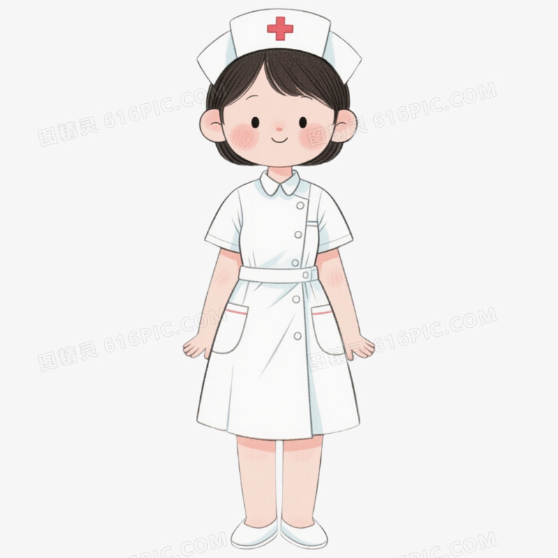预检台护士职业形象免抠元素