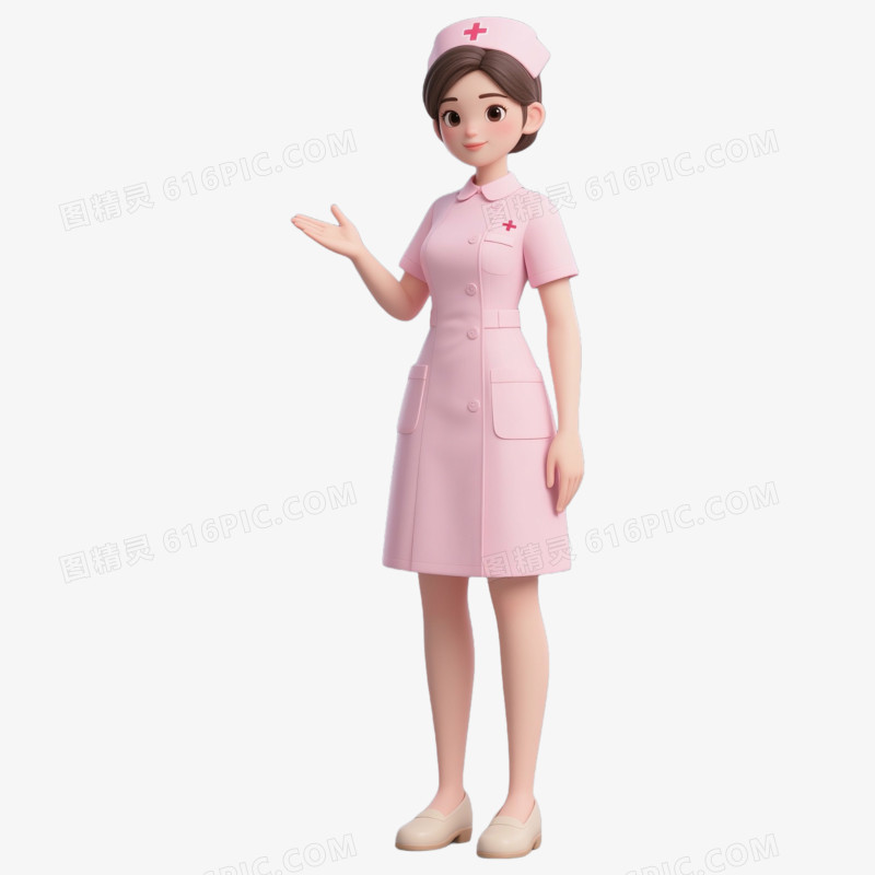 3D建模可爱护士免抠元素