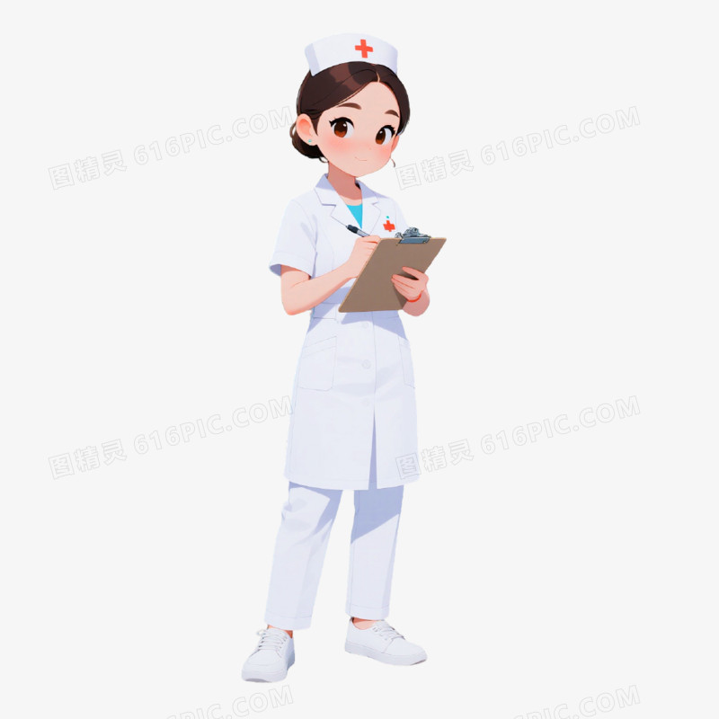 插画风格护士免抠元素