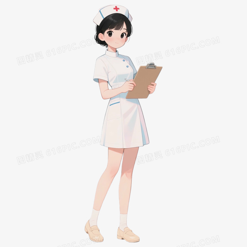 卡通手绘可爱护士免抠元素