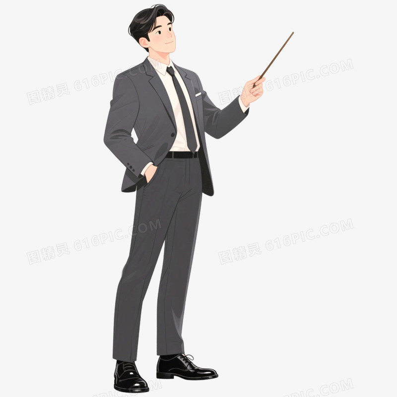 手绘插画讲师职业形象免抠元素