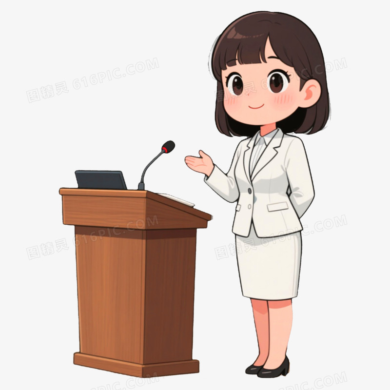 讲台讲师演讲场景免抠元素