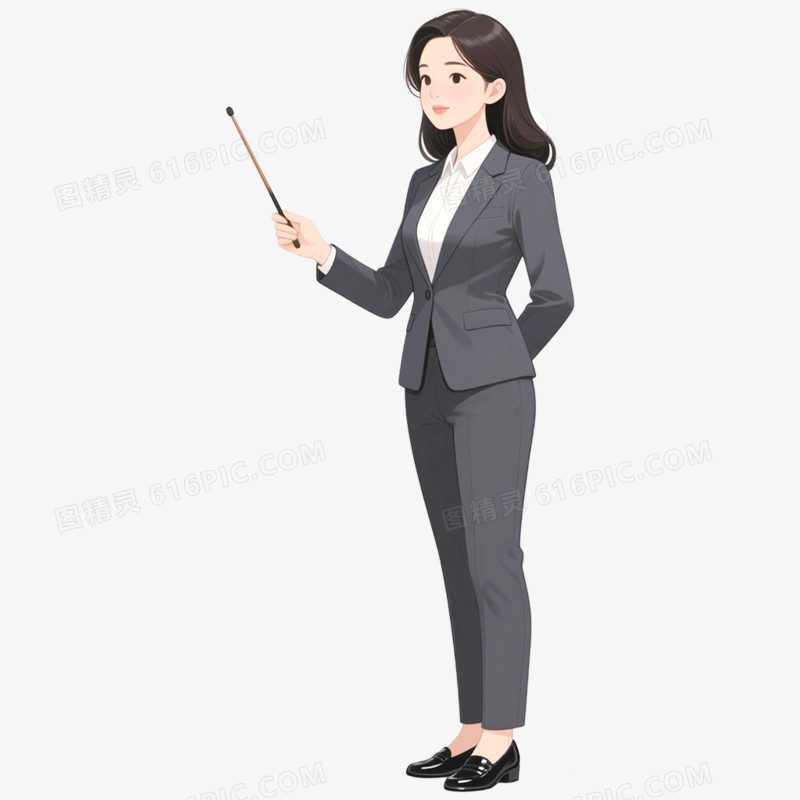 手绘插画讲师职业形象免抠元素