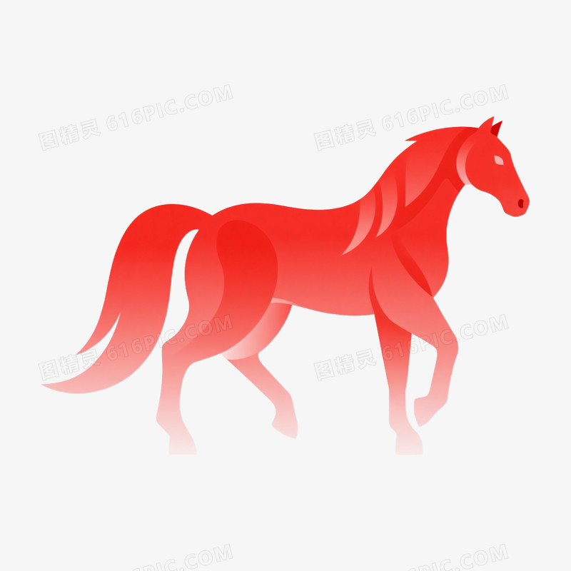 卡通手绘弥散风小马免抠元素