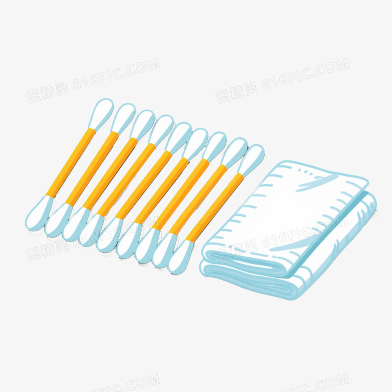 医疗用品医用棉签免抠元素