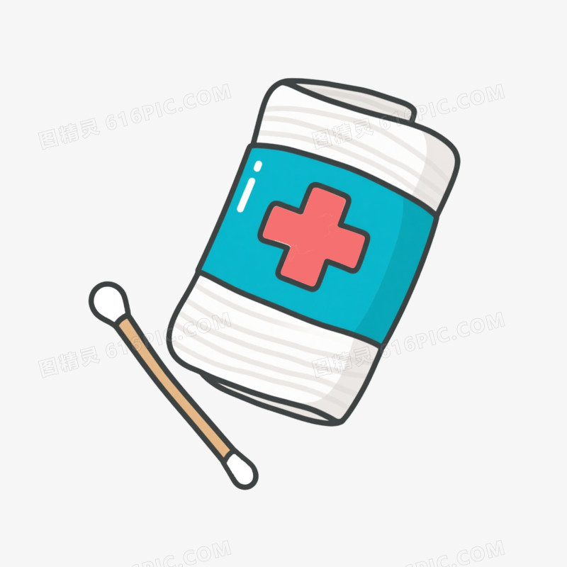 医疗用品医用棉签免抠元素