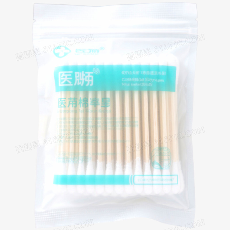 摄影实拍医疗用品医用棉签免抠元素