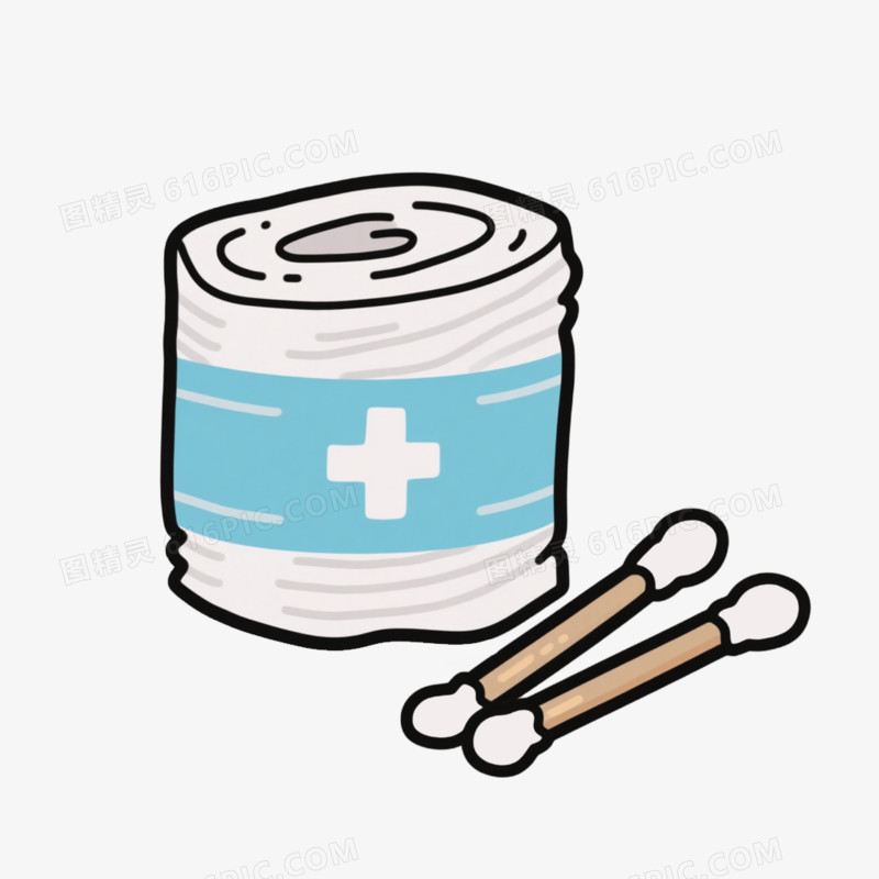 医疗用品医用棉签免抠元素