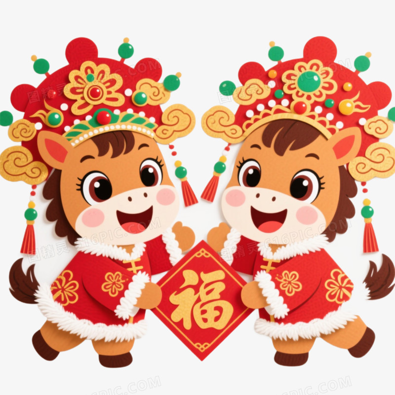 中国风马年卡通IP形象