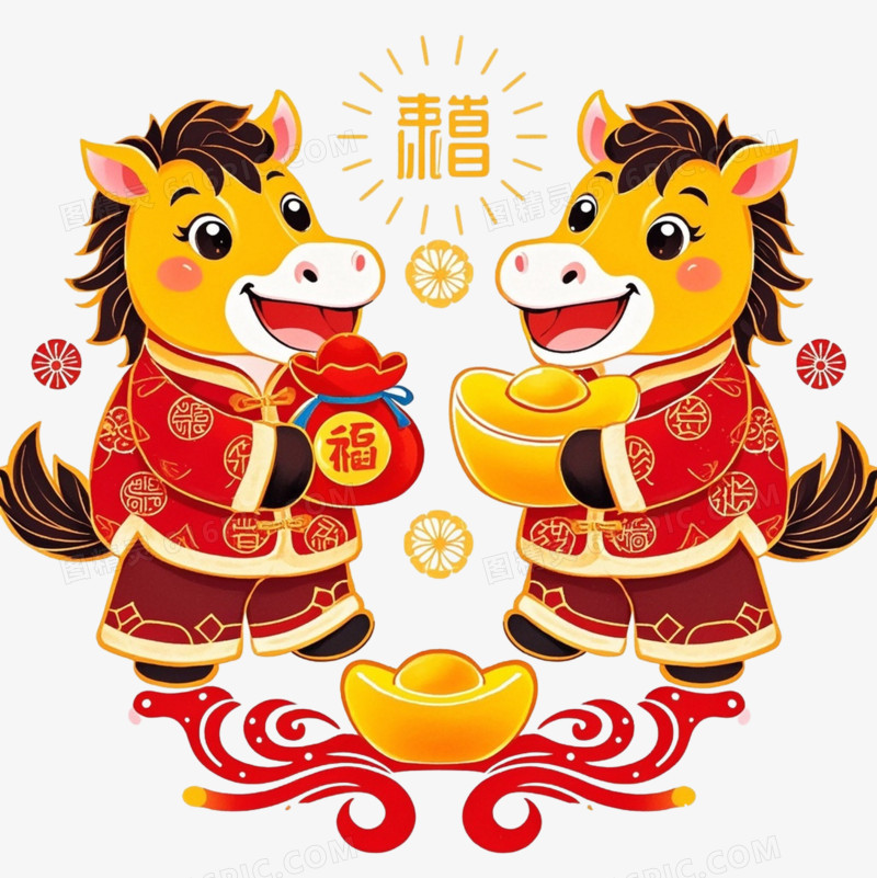 中国风马年卡通IP形象
