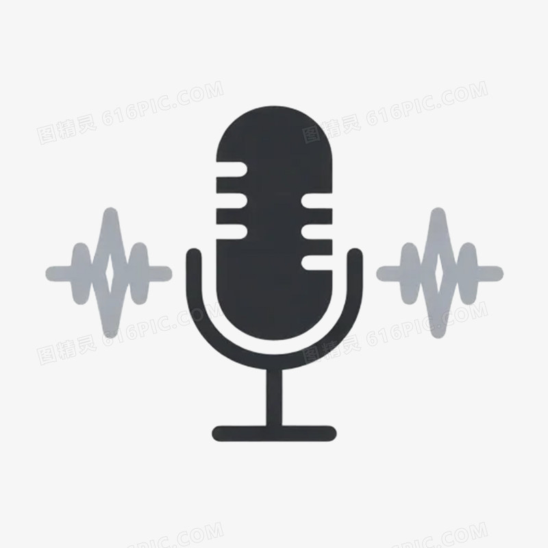 卡通手绘风格声波声音外放朗读说话图标