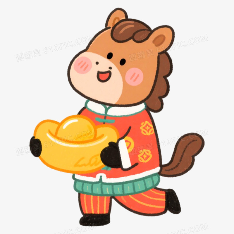 春节元宝马年IP形象免抠元素