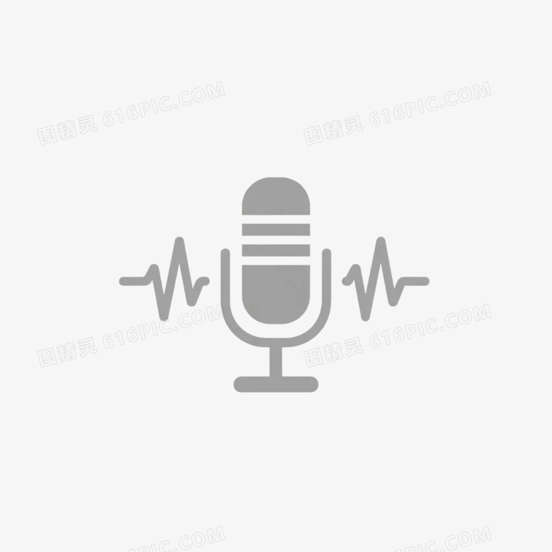 卡通手绘风格闭麦声波声音外放朗读说话图标
