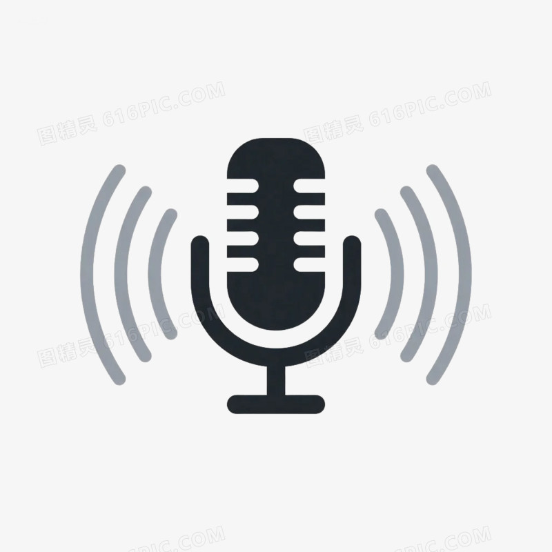卡通手绘风格声波声音外放朗读说话图标