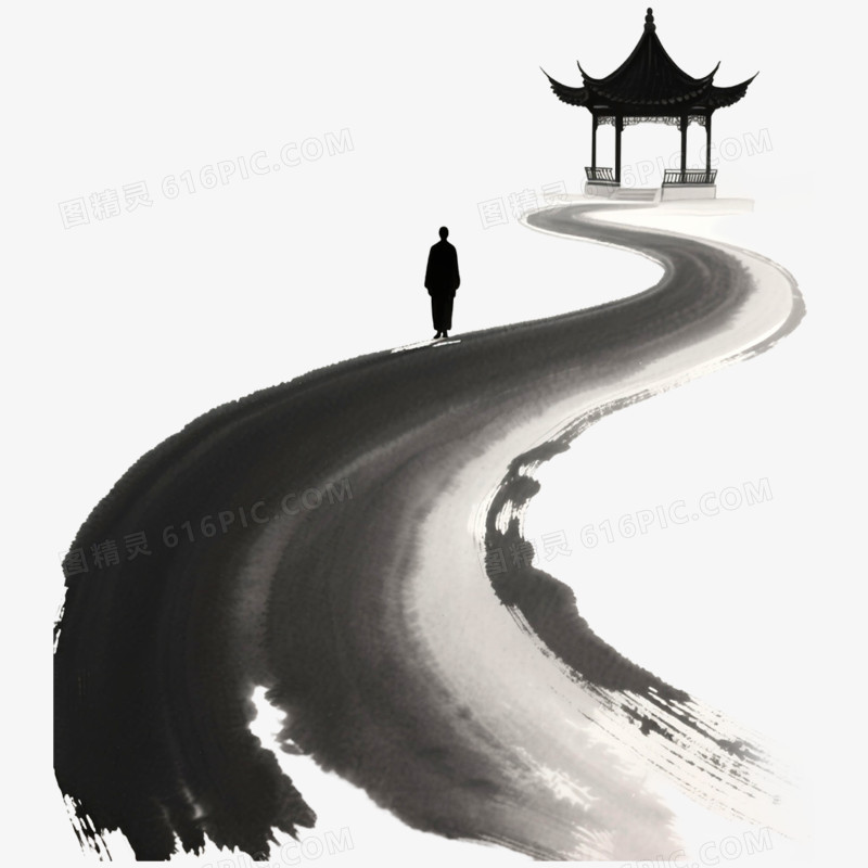 手绘水墨禅意写意免抠元素