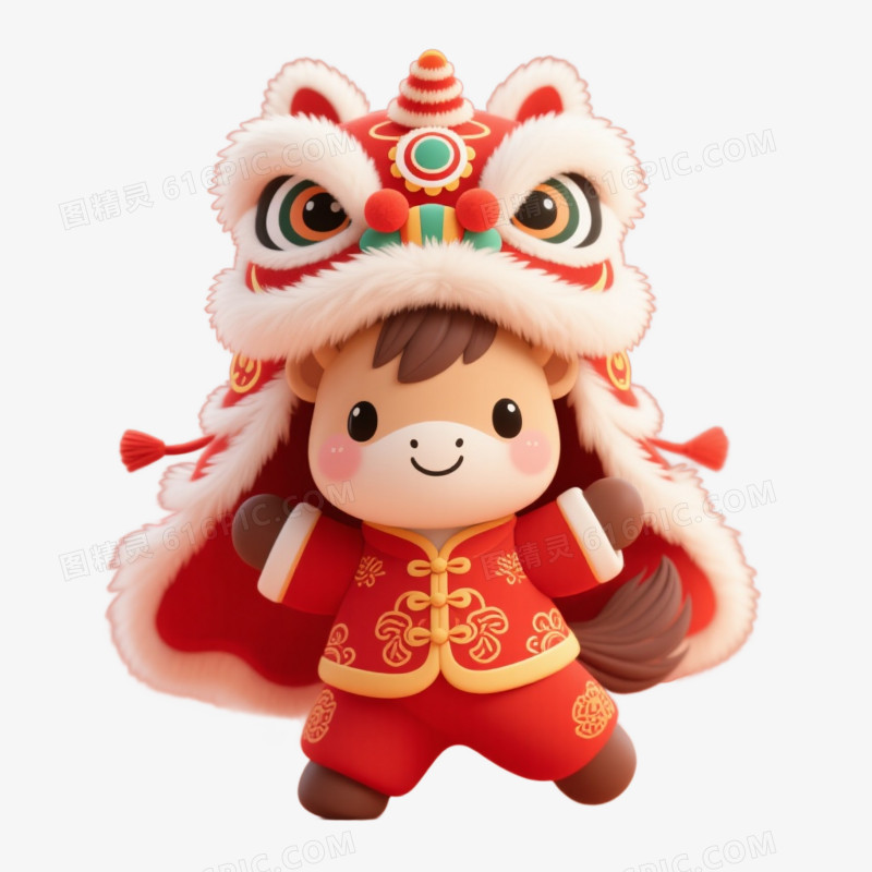 卡通手绘中国马年IP形象马形象免抠元素