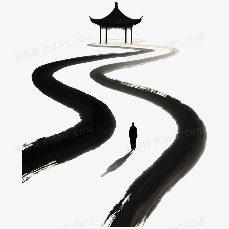 手绘水墨禅意写意免抠元素